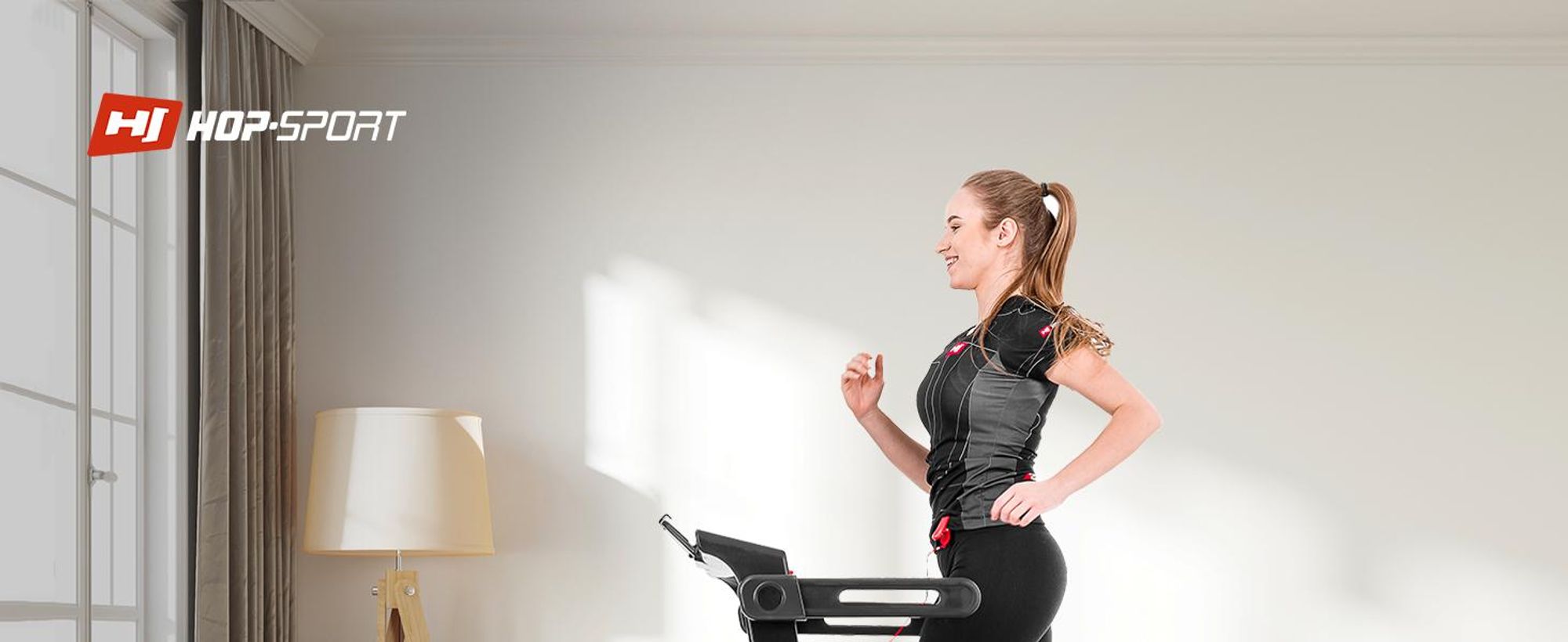 Hop-Sport Laufband für Zuhause Aspire HS-2500LB - elektrisches Laufband mit USB- und Bluetooth, bis 18km/h, bis 150 kg belastbar, Motor 3,0 HP