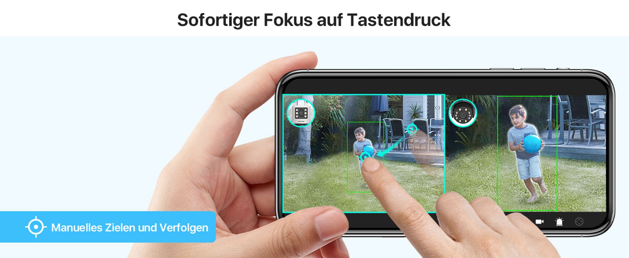IP Außenkamera ZOSI C298 WiFi Schwenk-Neige 6MP Dual IP66