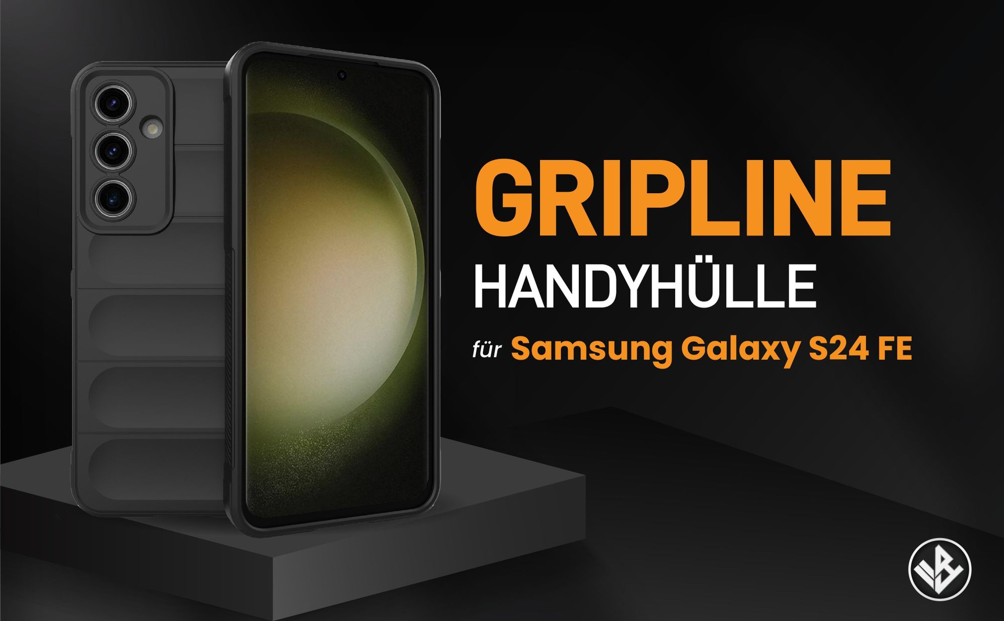 Schwarze ergonomische Grip Schutzhülle für das Samsung Galaxy S24 FE