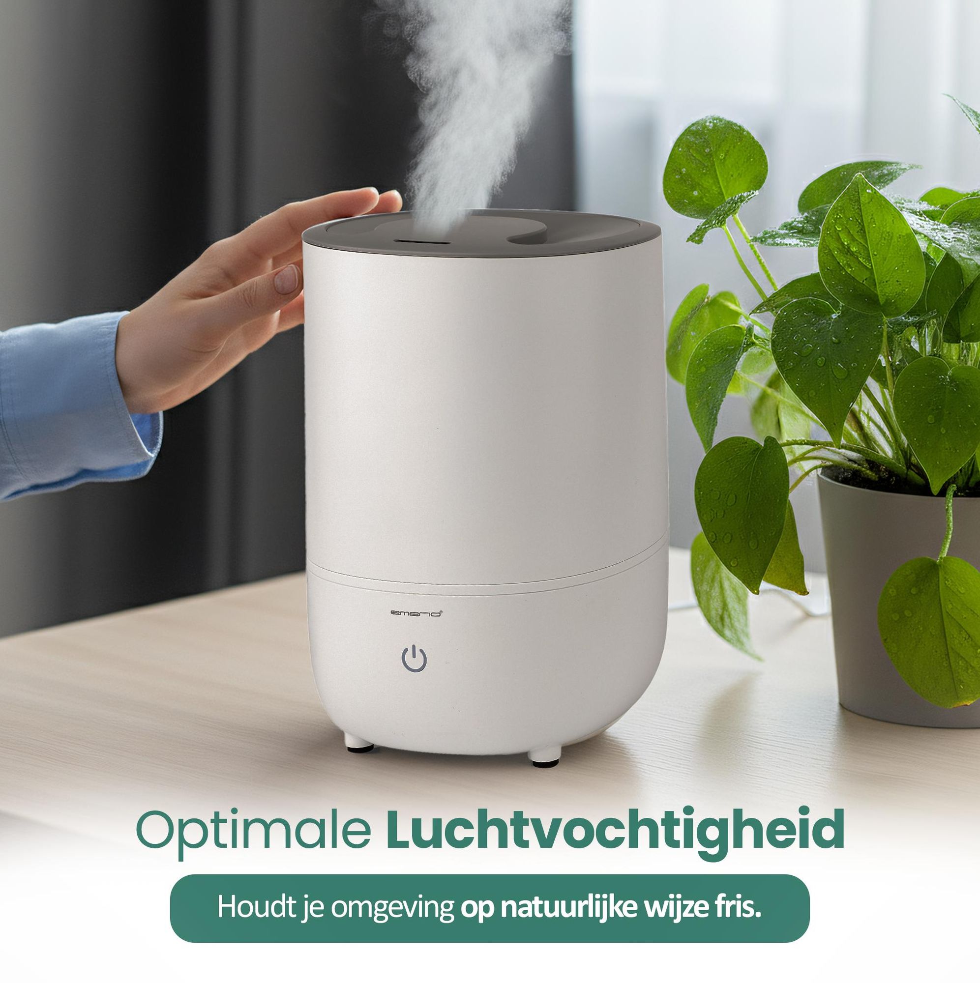 Emerio Luchtbevochtiger – 35 dB – 4 L – Bovenop te vullen – geschikt voor ruimtes tot 20 m² – Ultrasoon – Aroma functie – Koude Nevel – HF-212898