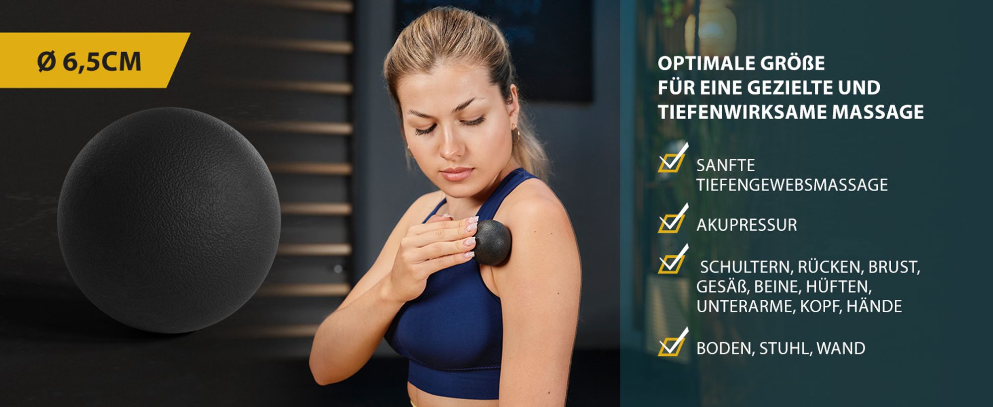 TREX SPORT Massageball Set 5 Stück TX-005MSC | Duoball, Faszienball, Triggerpunktball, Noppenball, Igelball | ø 5,5–9 cm, hart & weich | Selbstmassage