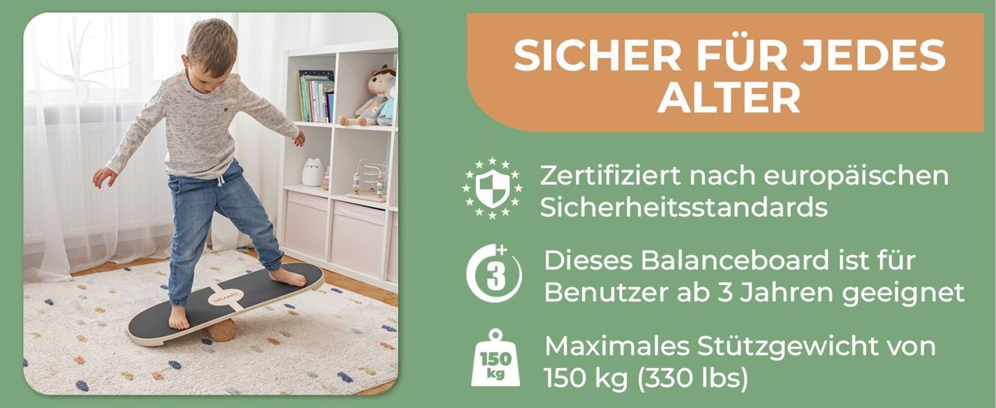 Selonis Balance Board Aus Holz Koordinationstraining Balancebrett Physiotherapie Skateboard Surfbrett Fitness Crossfit Yoga Ohne Matte Für Erwachsene Und Kinder