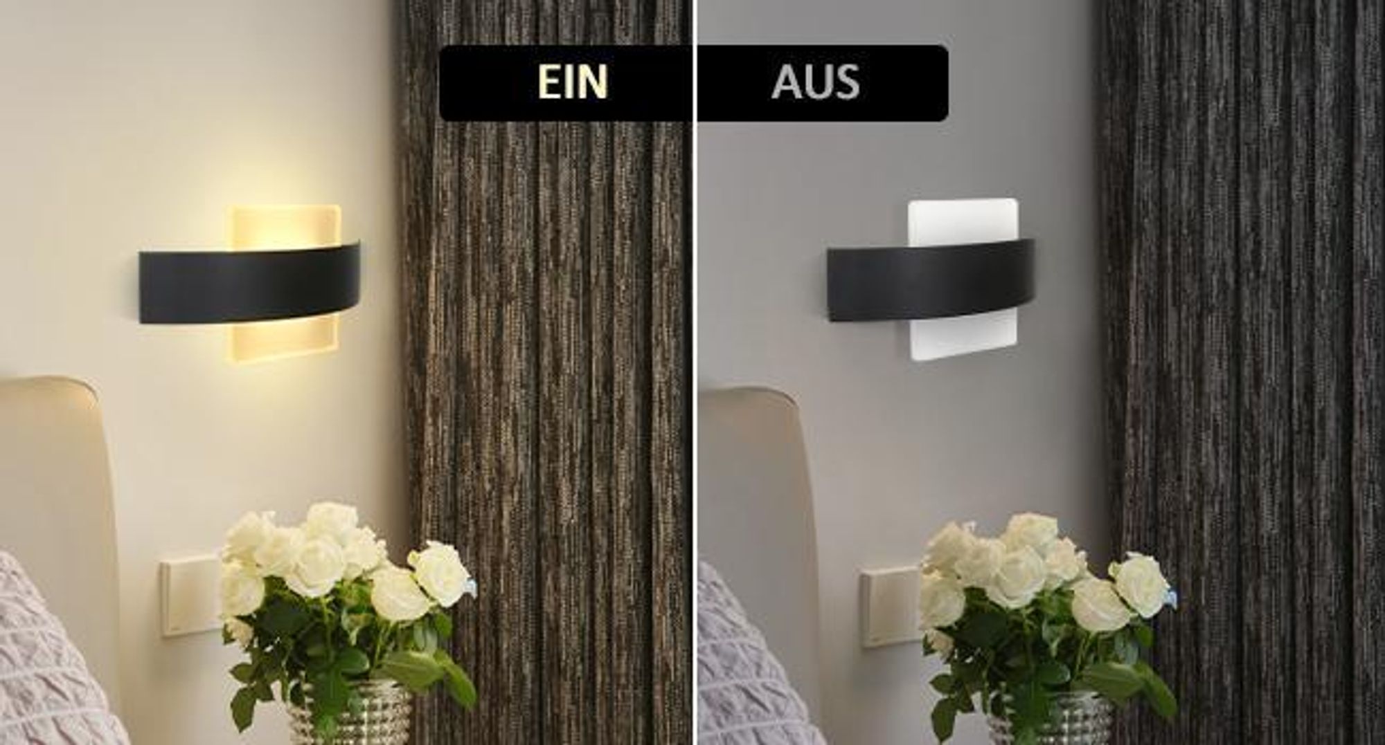 ZMH LED Wandleuchte Innen Wandlampe Wohnzimmer 6W aus Acryl Modern Bettlampe