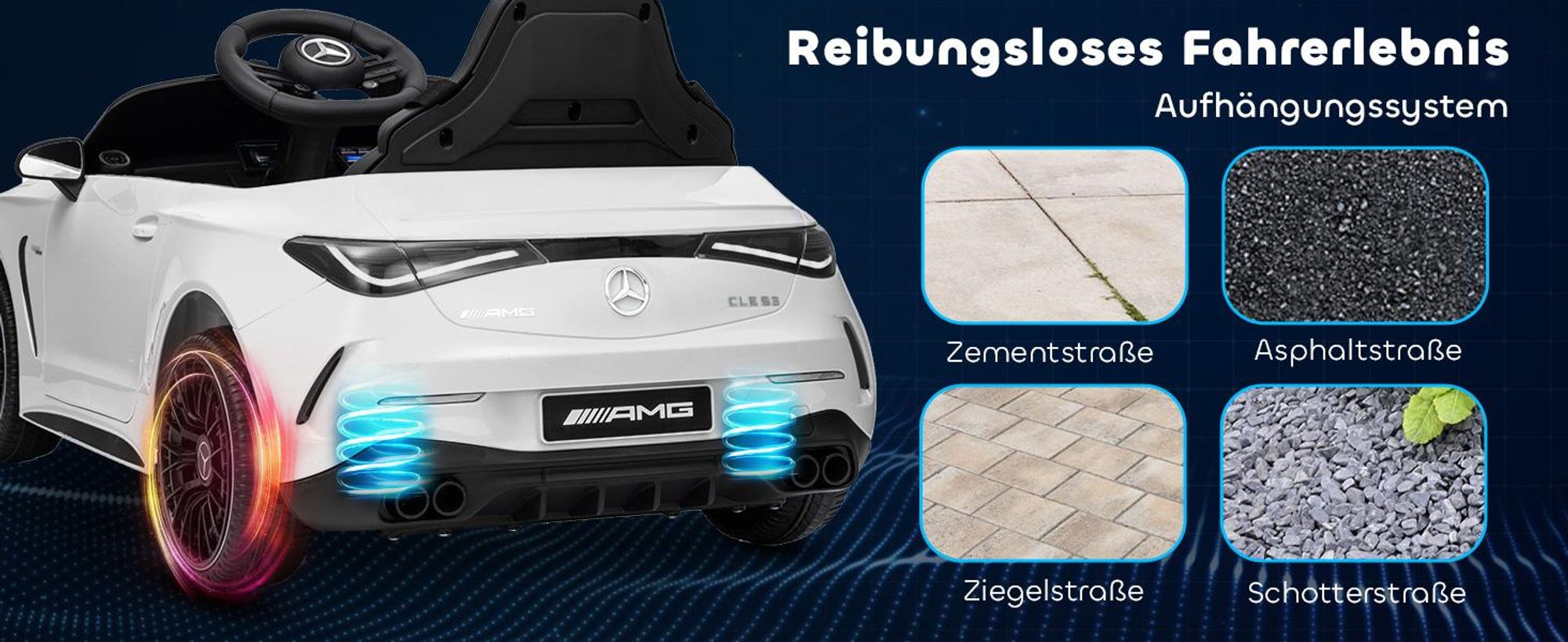 AIYAPLAY Kinder Elektroauto 2x12V Kinderauto mit Musik, MP3, Sanftem Start/Stopp