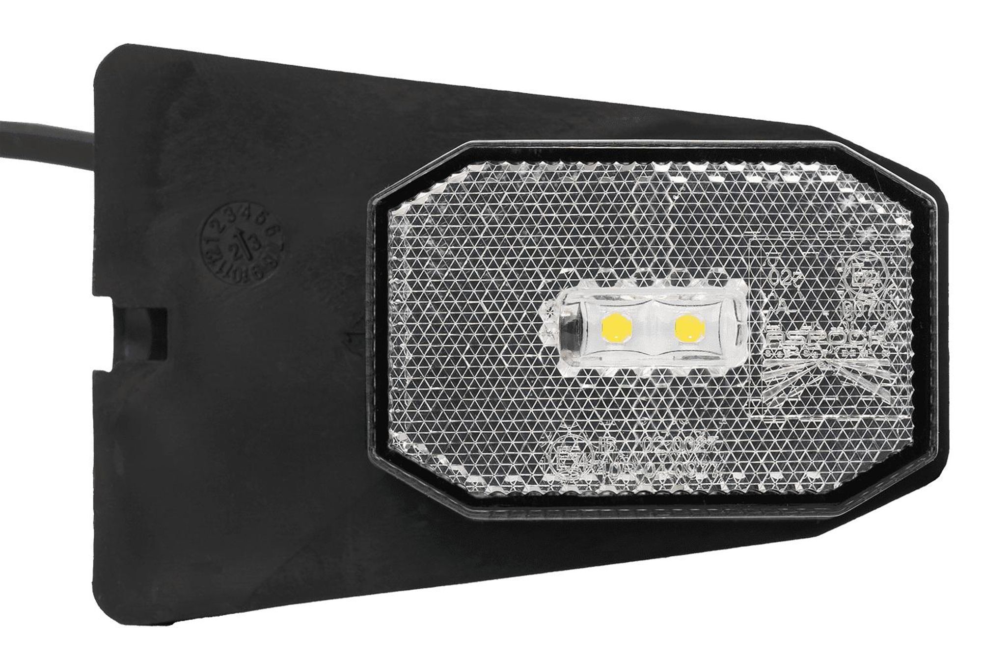 ASPÖCK FLEXIPOINT LED Umrissleuchte universal 12 V 65x 44x 28 mm IP6K9K E24 ADR Zone 2 mit Halterung 0,5 m Kabel für Anhänger