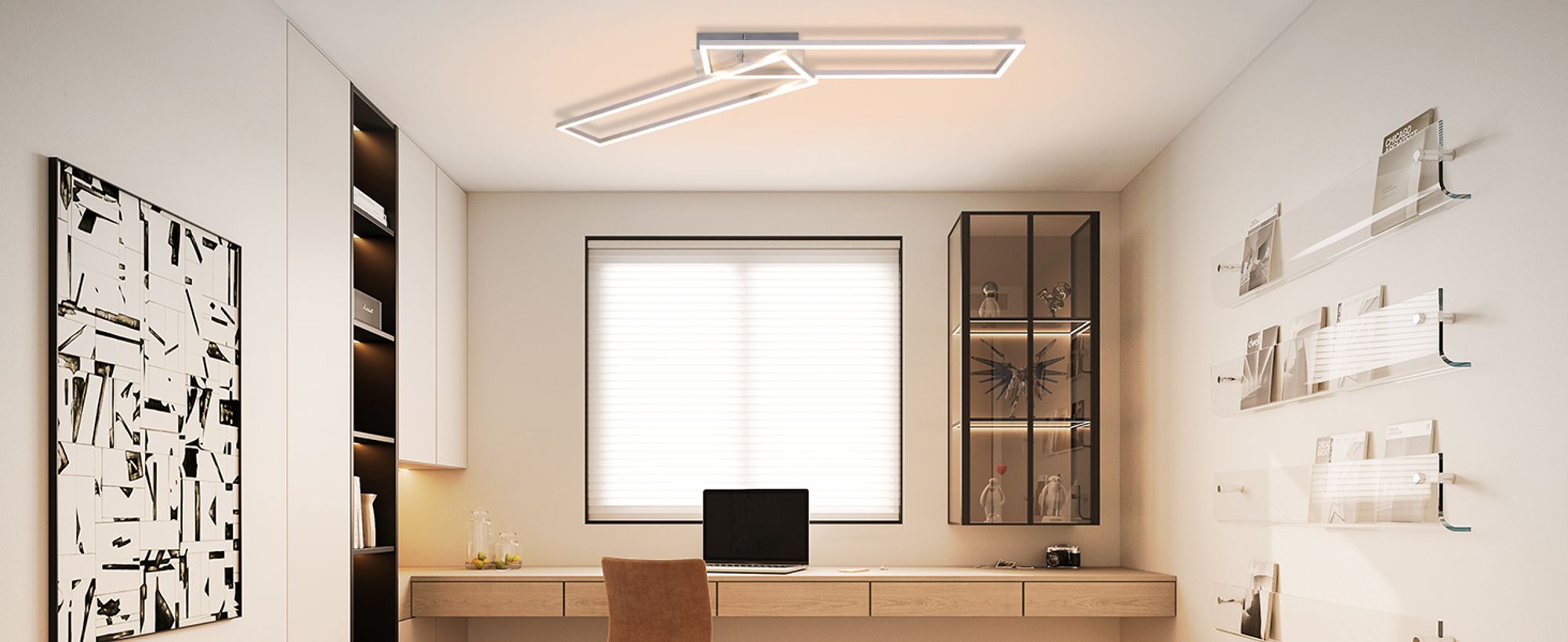 ZMH Deckenlampe LED Deckenleuchte Wohnzimmer Silber Wohnzimmerlampe mit Fernbedienung Modern Flurlampe 36W 102CM Schlafzimmerlampe für Schlafzimmer Hotelzimmer Küche Flur Büro