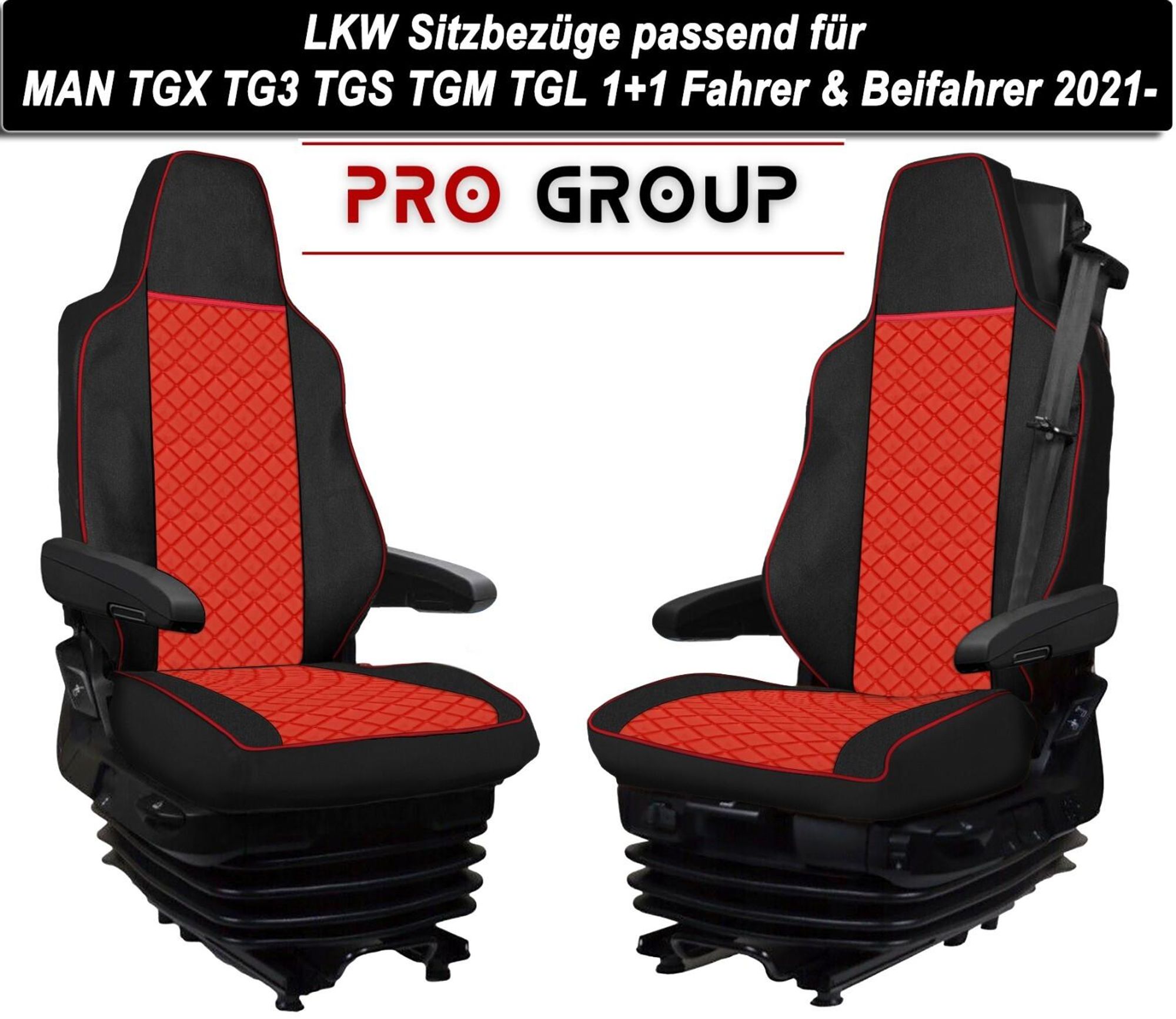 MAN TGX TG3 TGS TGM TGL LKW Sitzbezüge Schonbezüge ROTE 2021-