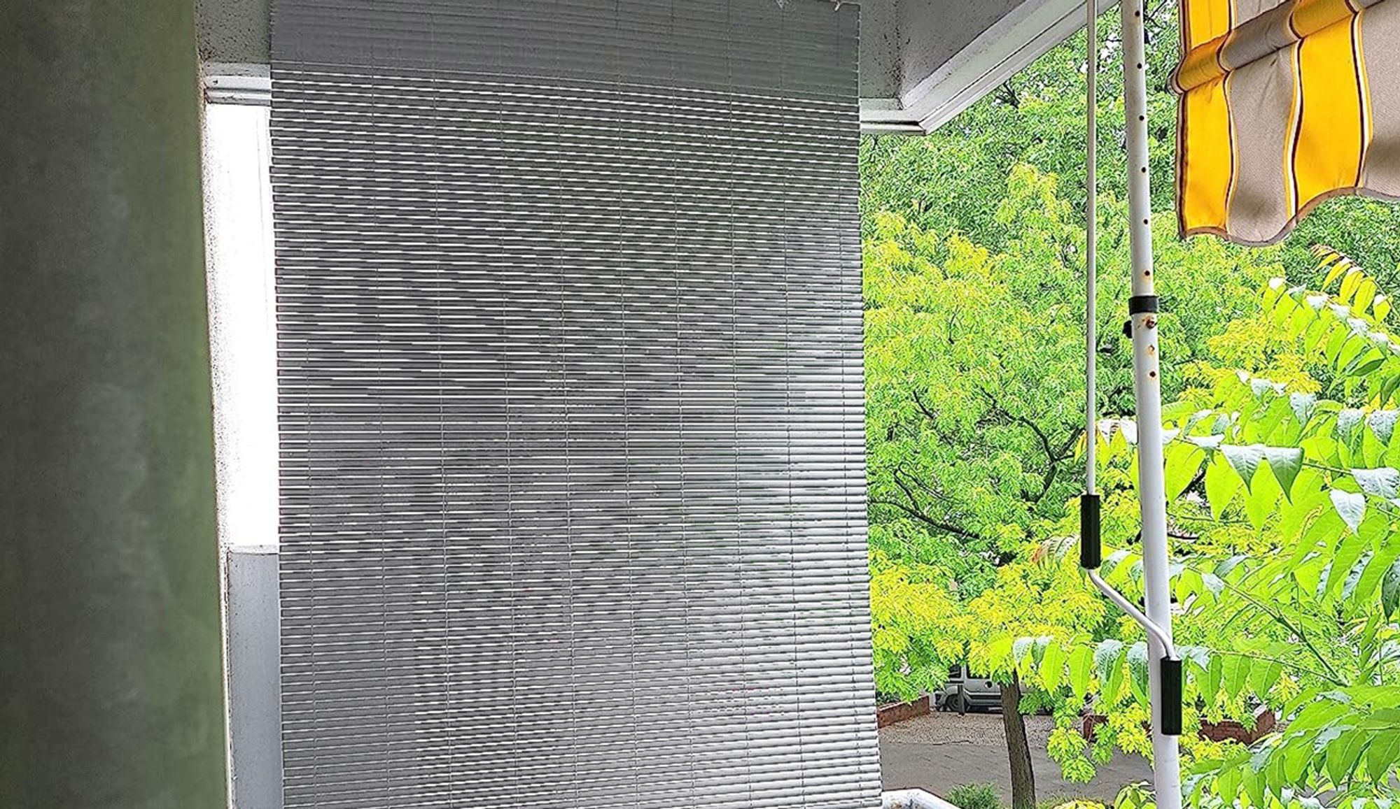 Sekey PVC Sichtschutzmatte 80x500 cm Doppelte Verstärkung Innen, Balkon Sichtschutz Garten, Grau