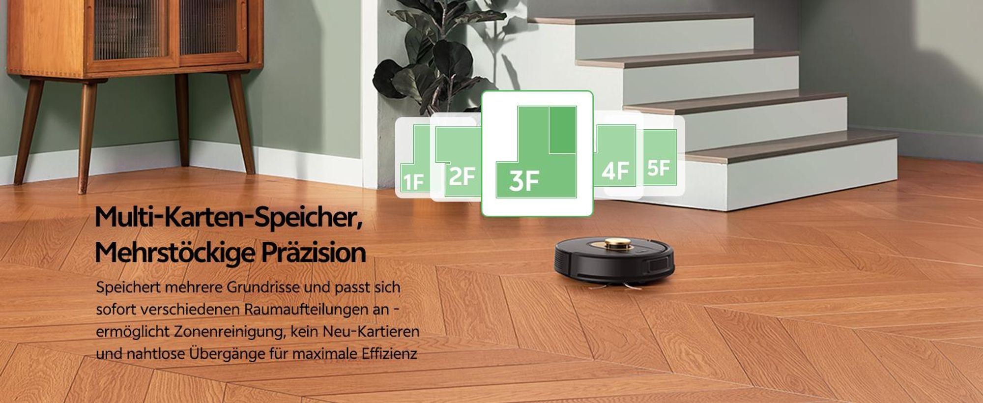 Vactidy W9 Saugroboter mit Wischfunktion, 3-in-1 Saug und Wischroboter mit LiDAR Navigation, 5000Pa 150Min Roboter Staubsauger mit App-Anpasssteuerung