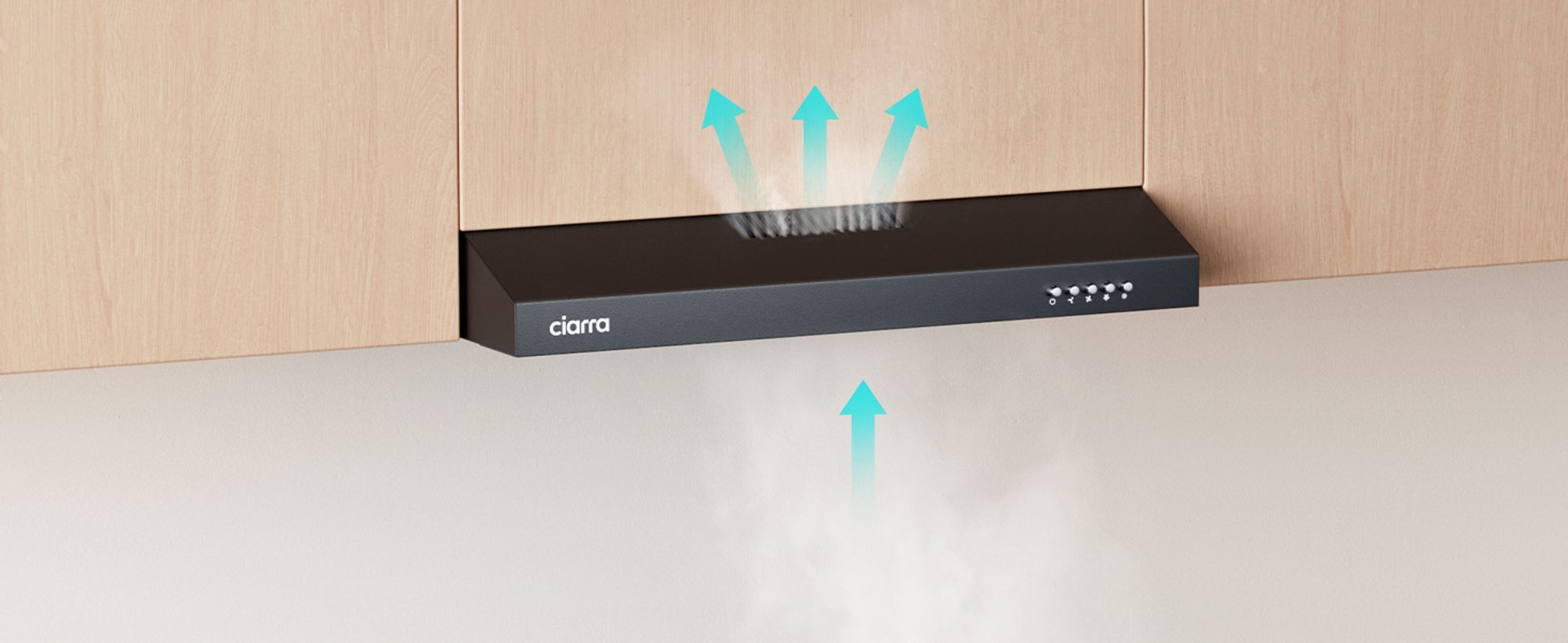 CIARRA Dunstabzugshaube 60cm Unterbauhaube Unterbau Abzugshaube Umlufthaube 220 m³/h VM6903DB