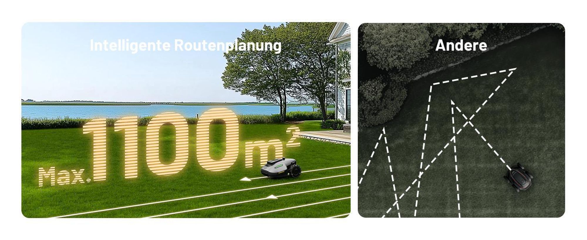 Mähroboter Mammotion YUKA Mini 800 ohne Begrenzungskabel NetRTK+Vision Auto-Kartierung Empf. 800m² bis 1200m² 50% Steigung mit 4G-Modul RTK-Station