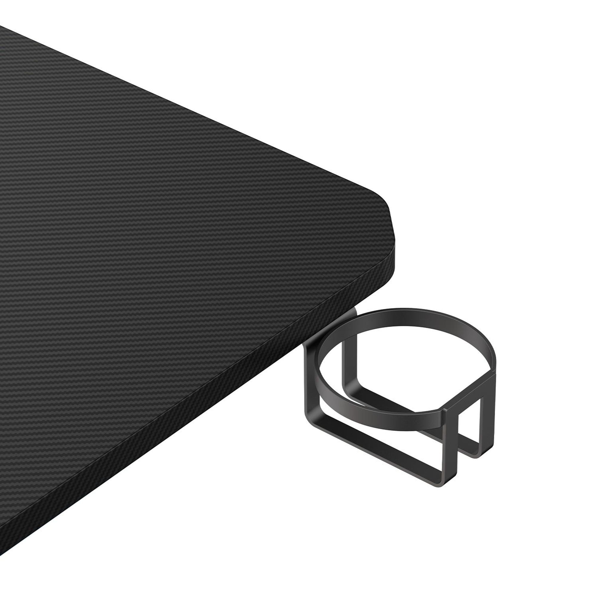 NanoRS Gaming-Tisch schwarz mit Kopfhörer- und Becherhalter max. 75kg Abmessungen 1200x600x750mm RS101