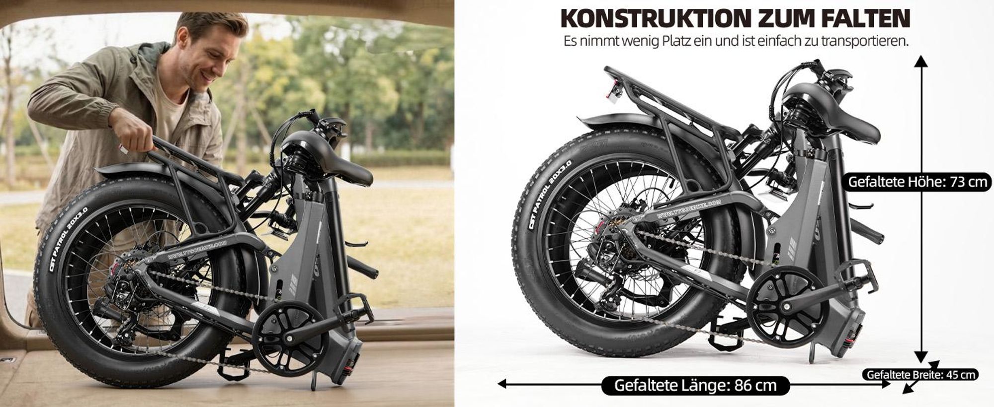 48V 15Ah E-Bike Softtail-Federung 7-Gang Getriebe 20 *4.0" Fett 70Nm Drehmomentsensor E Bike Elektrofahrräder Klappräder E-bike Federgabel mit Lockout