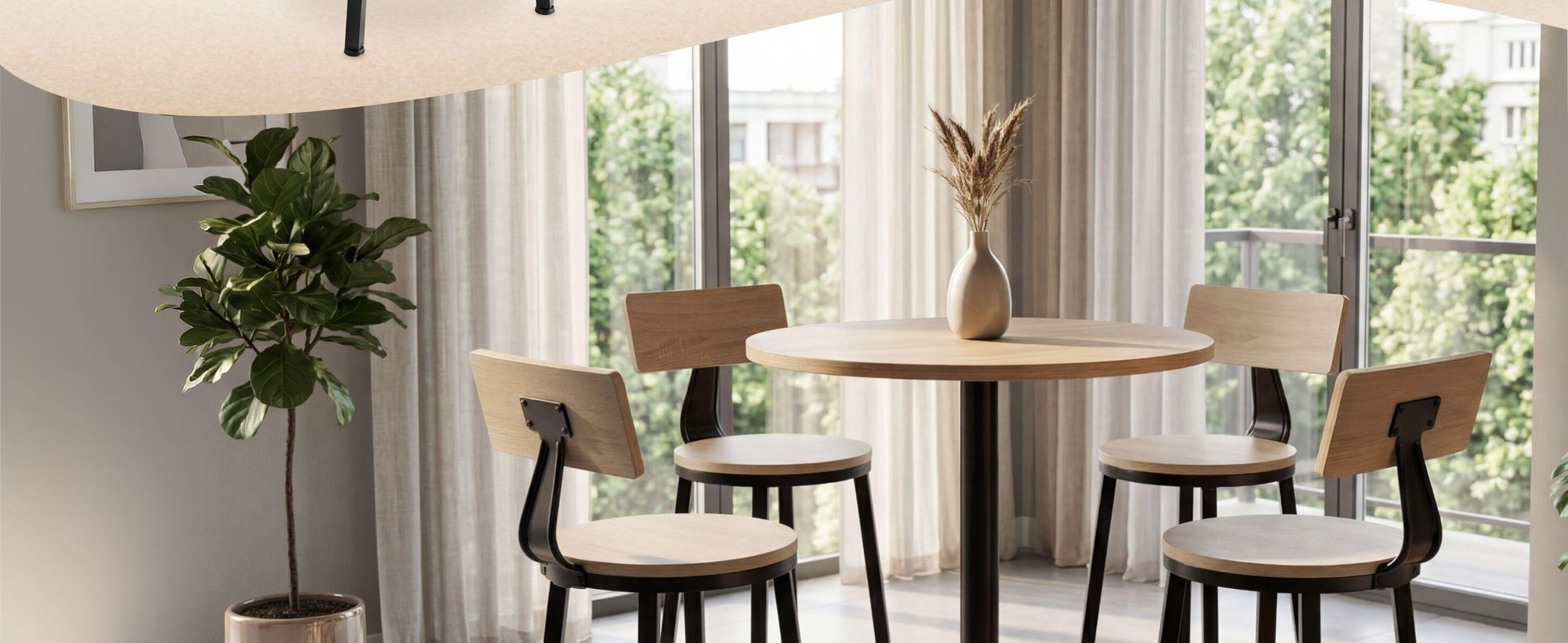 tectake® Set Barhocker Poole Sitzhöhe 73 cm