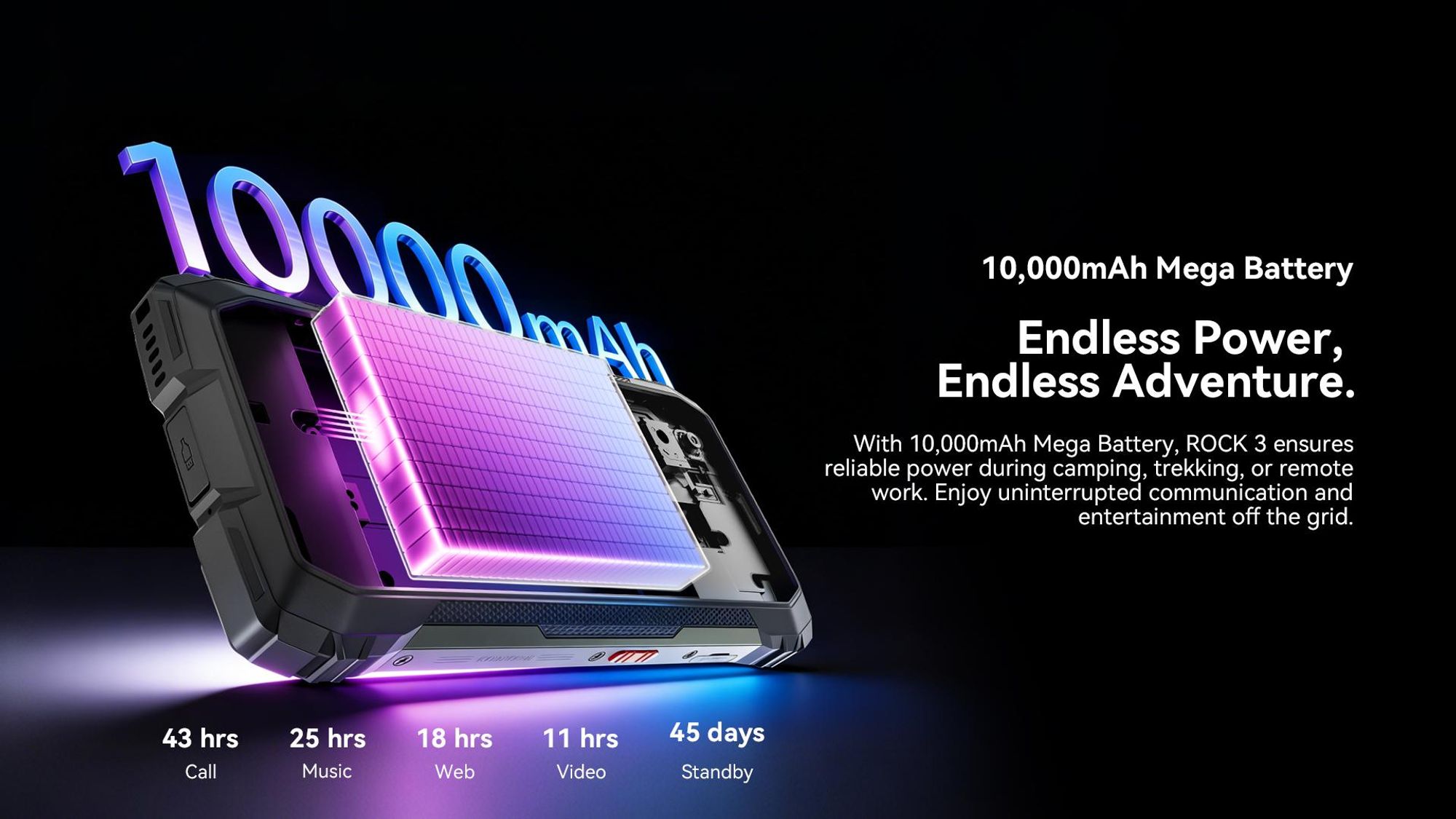 Blackview ROCK 3  Smartphone,6.78" 120Hz,10000mAh Battery, 108MP Main Camera, 24(8+16)+256GB , IP68/IP69K Waterproof, Android 16,Thermal Imaging.