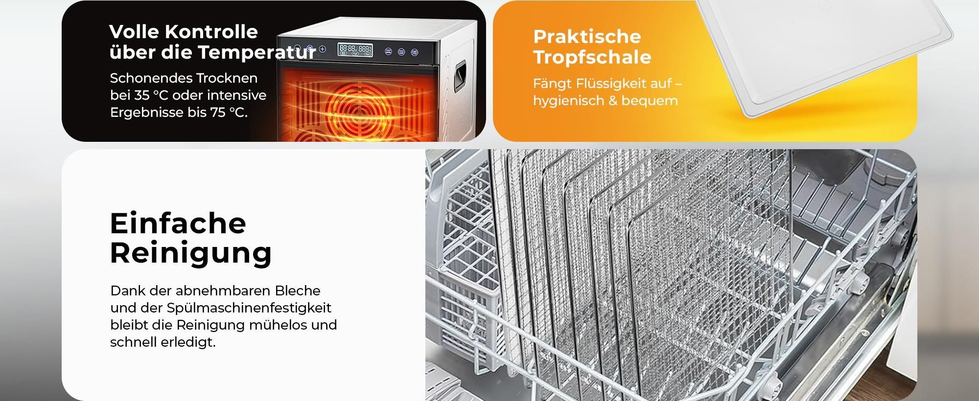 Balter Dörrautomat Edelstahl mit 7 Etagen, 600 W, Dörrgerät, LED-Display, 48-Stunden-Timer und Temperaturregelung, Dehydrator, BPA-frei