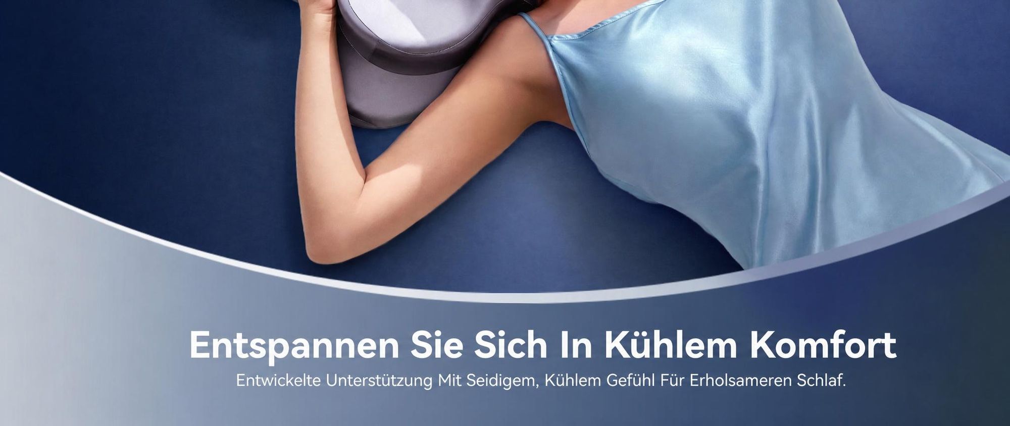 Nackenstützkissen Ergonomisches Memory Foam Kissen Schlafkissen,Waschbarer Kühlendes Eisseidengewebe Bezug, 13,4/8,3 cm, und CertiPUR-US