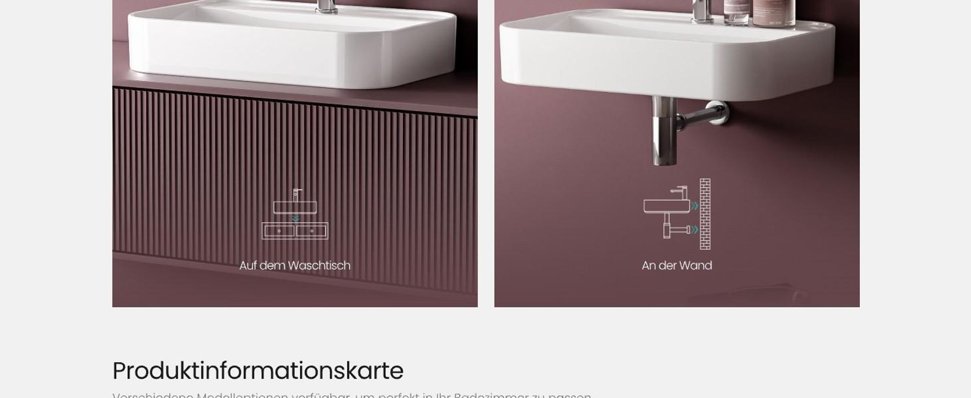 EMKE Aufsatzwaschbecken Keramik Waschbecken Hängewaschbecken Eckiger Waschtisch 700×110×400 mm Weiß Mit Hahnloch