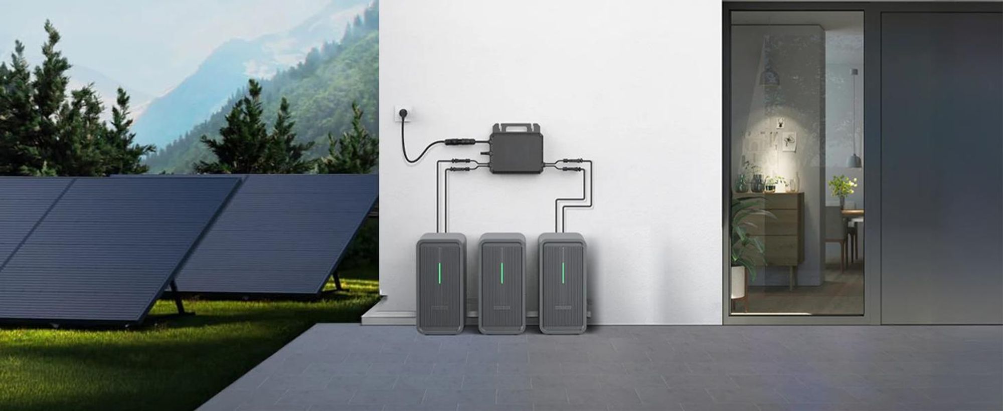 SUNNIVA® 3000W Balkonkraftwerk mit 6,72 kWh Speicher MARSTEK 3x B2500-D, 6x 500W BIFAZIAL FULLBLACK komplett Steckdose, PV Solaranlage + Solarspeicher