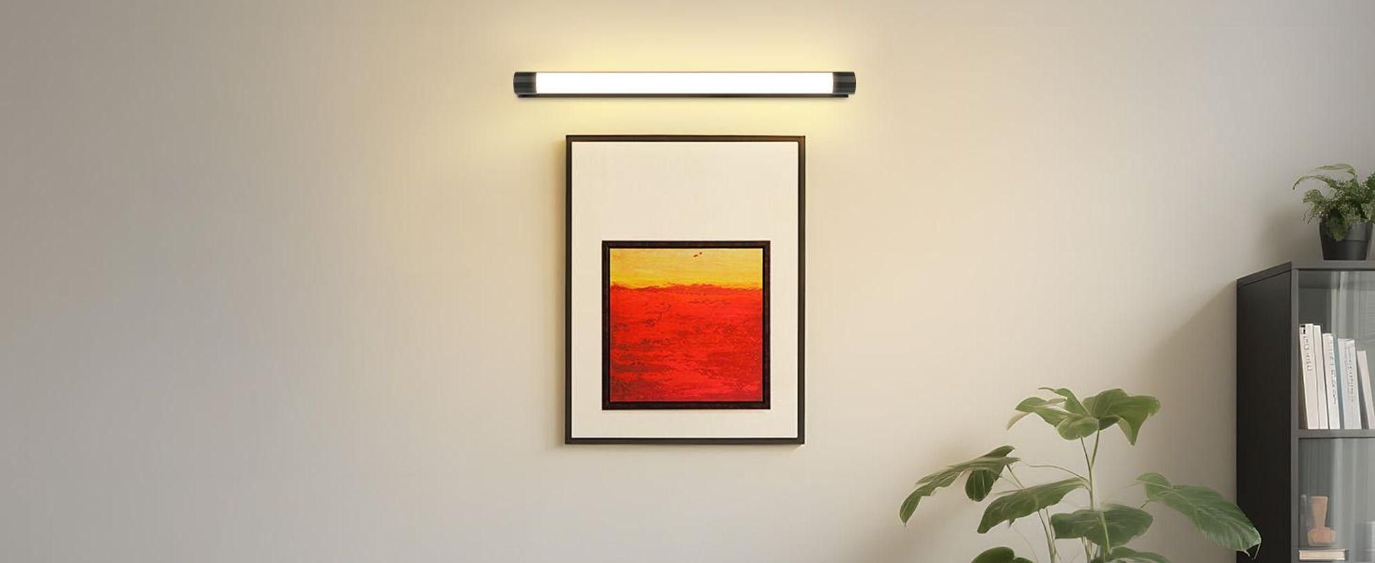 ZMH LED Lampe à miroir salle de bain Lampe à miroir 50CM 10W Lampe de salle de bain murale noire Lampe murale salle de bain blanc neutre 3000K Applique murale moderne Lampe de salle de bain pour cuisine