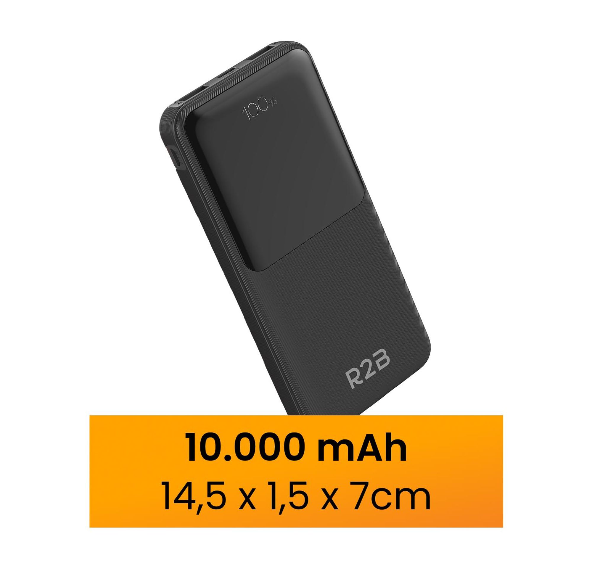 R2B Powerbank 10.000 mAh met Kabels - 22,5W Snelladen - USB-C