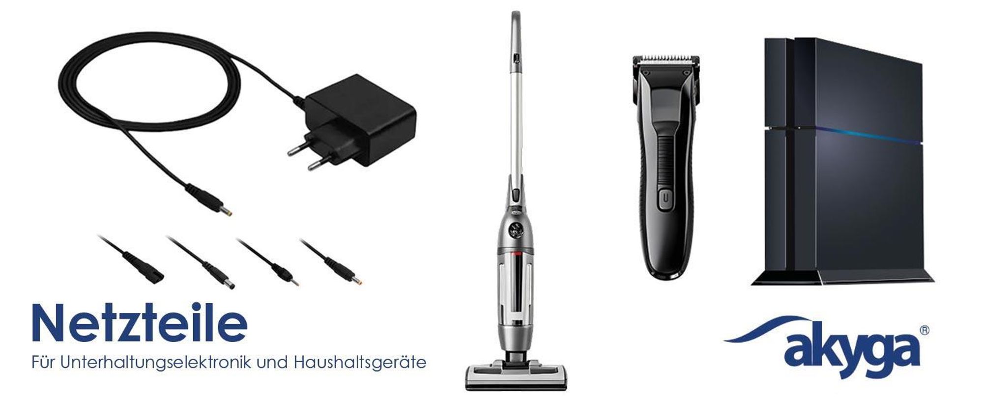 Akyga® Netzteile für Staubsauger, Rasierer und Spielekonsolen