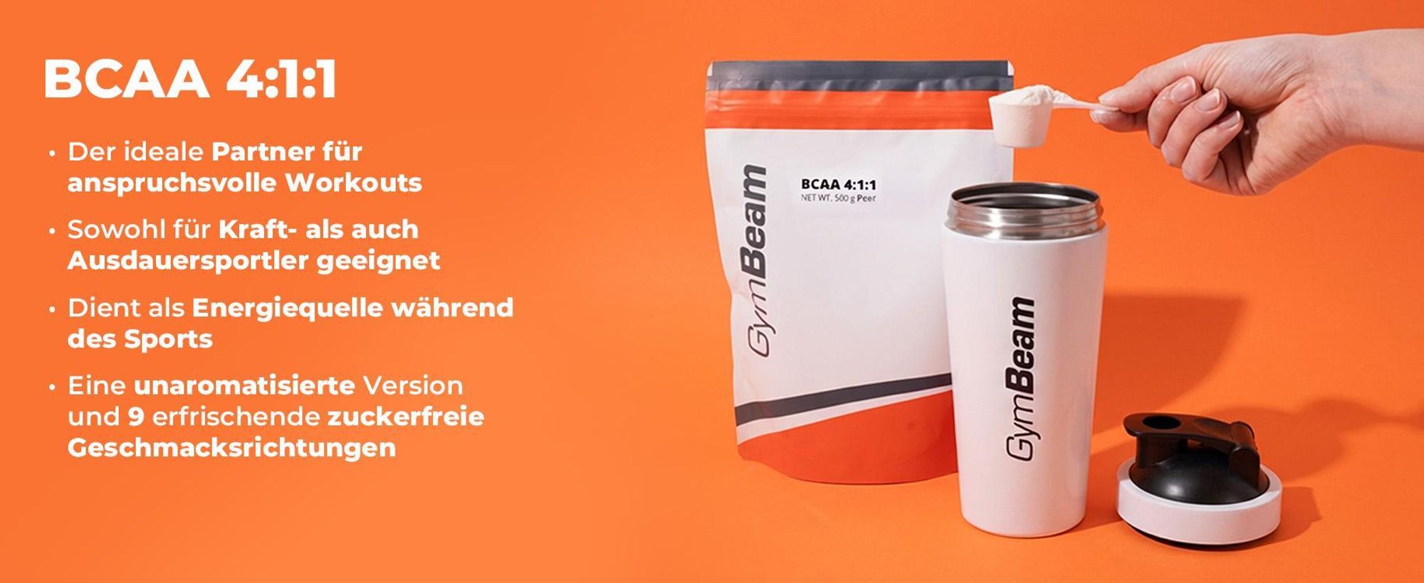 GymBeam - BCAA 4:1:1 Instant, 250 g, grüner Apfel