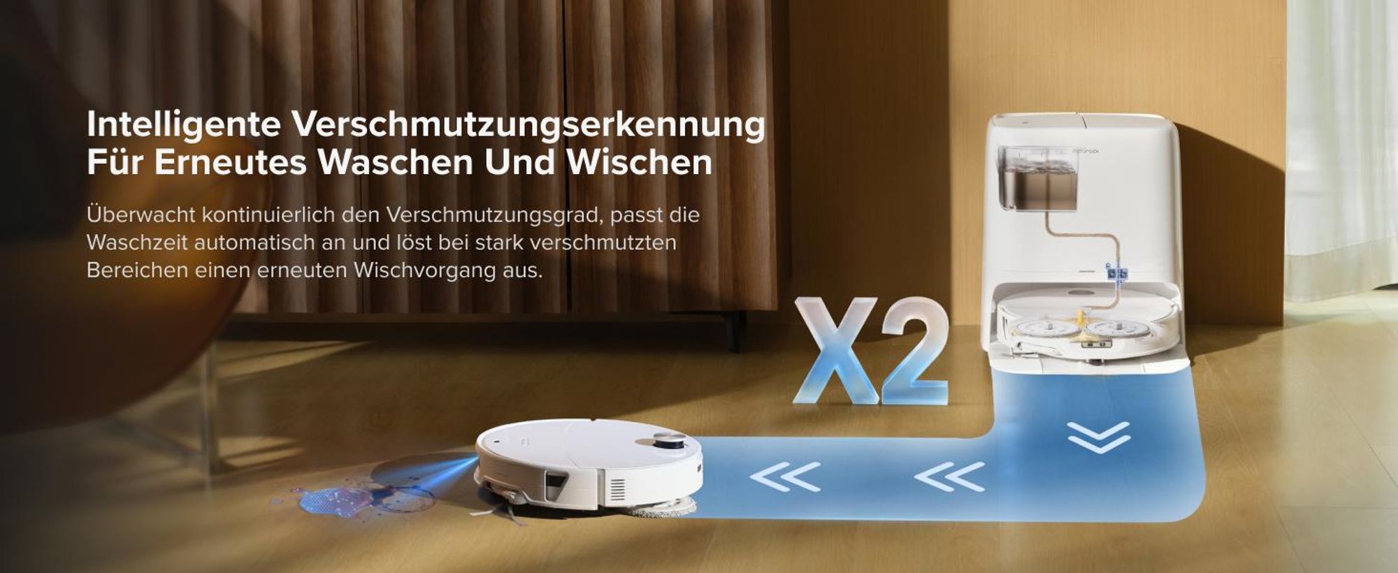 Roborock Saros 20 Neo Set Saugroboter mit Wischfunktion, 36.000 Pa, Dual Zero-Tangle-System, FlexiArm Technologie 100°C Heißwasser-Moppwäsche, Weiß