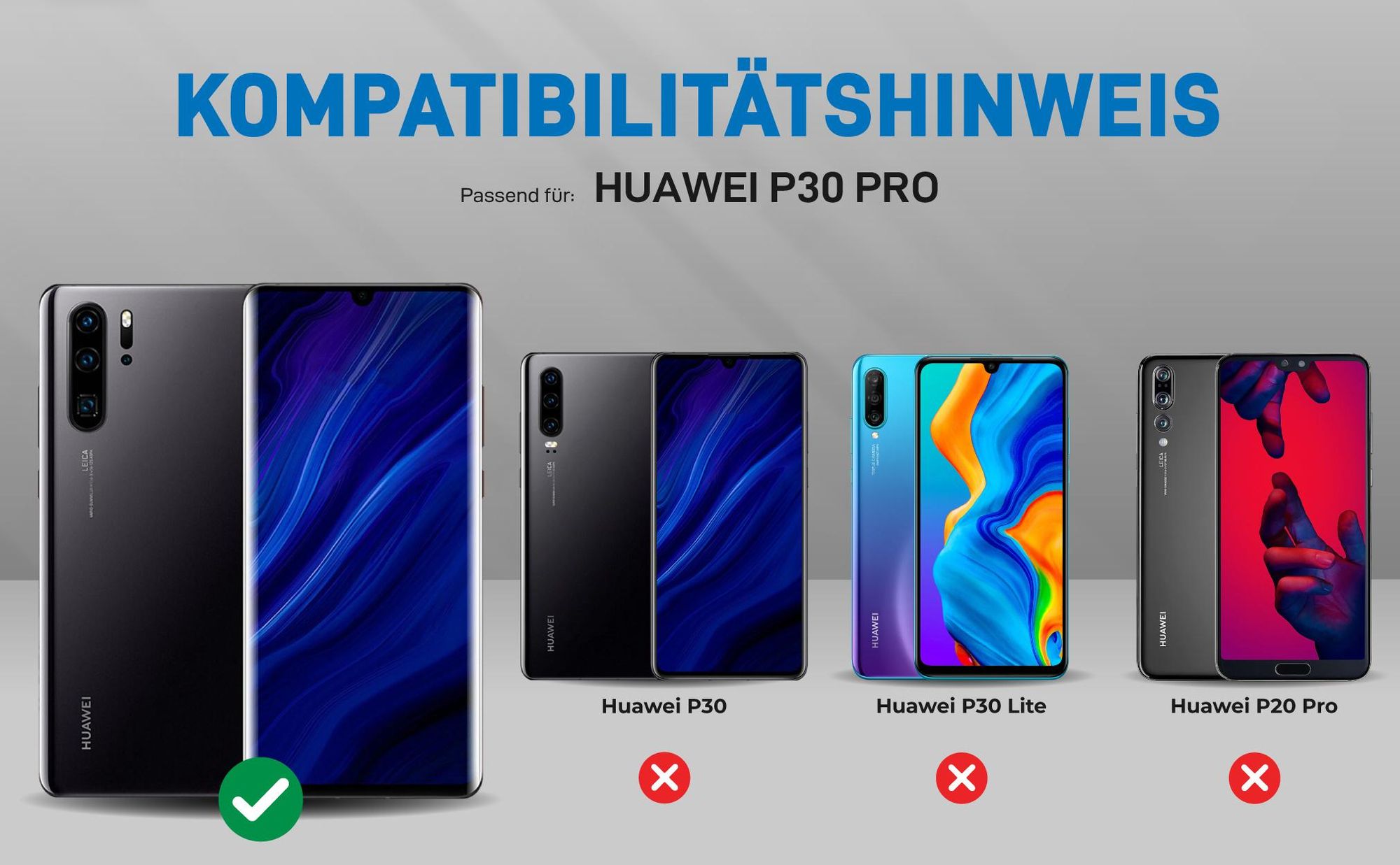 Kompatibilitätshinweise Hülle für Huawei P30 Pro