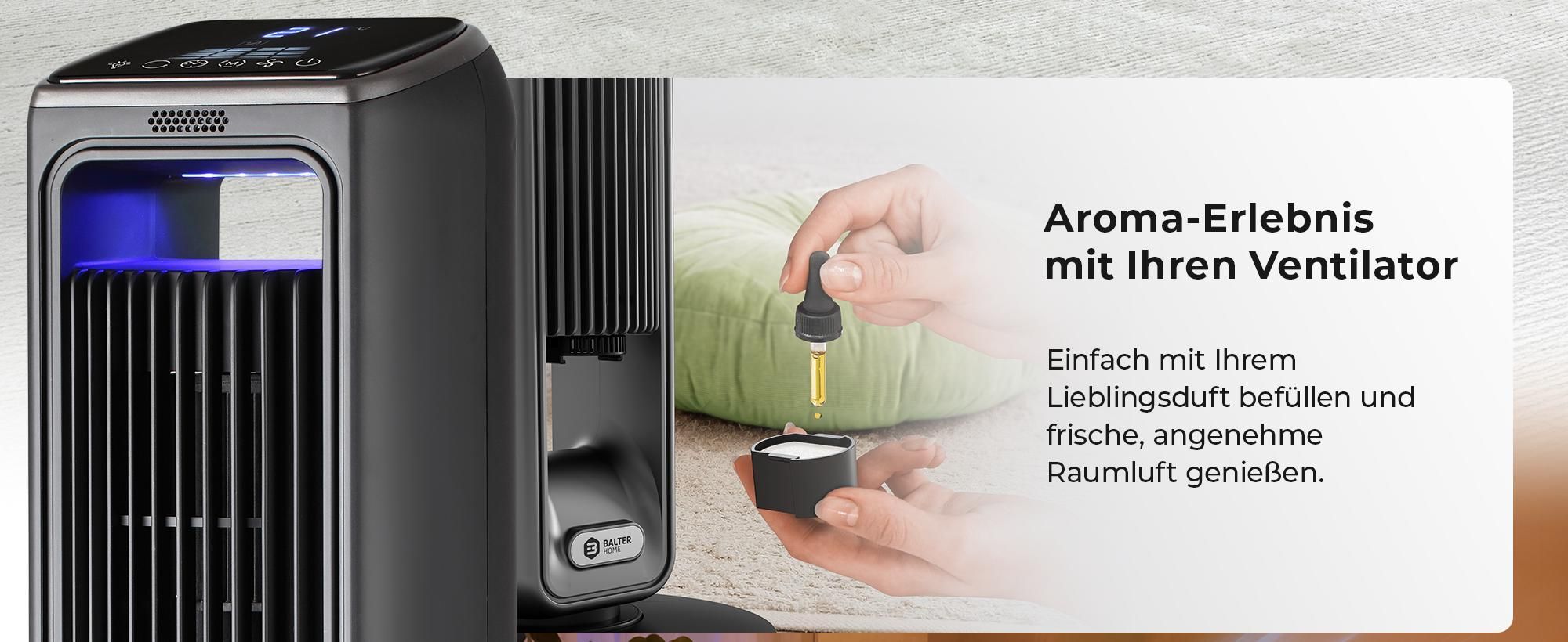 Balter Turmventilator mit Fernbedienung, Standventilator, Oszillation, 50W, 3 Geschwindigkeiten, 3 Modi, Timer bis 15 Std, Mobiler Luftkühler, leise