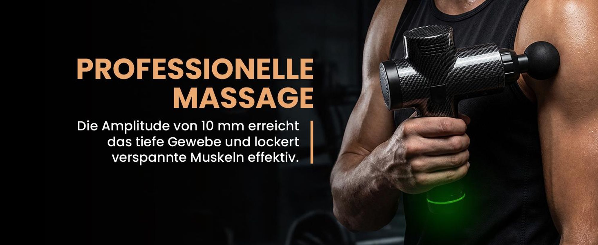 Massagepistole mit 10 Aufsätzen und großem Akku