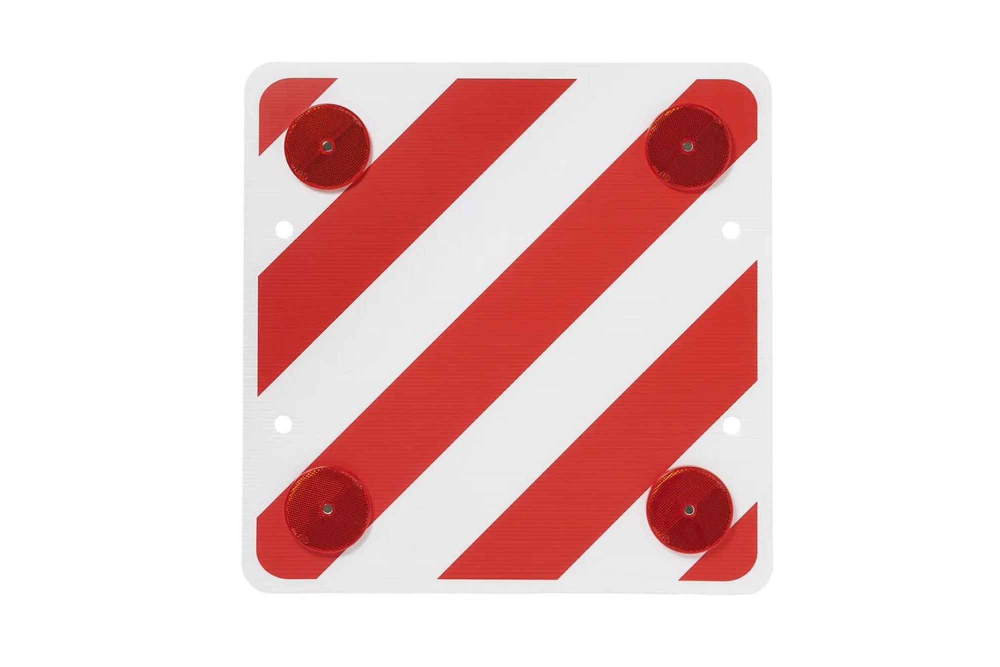 Heckwarnschild aus Kunststoff 50x50cm mit Reflektoren