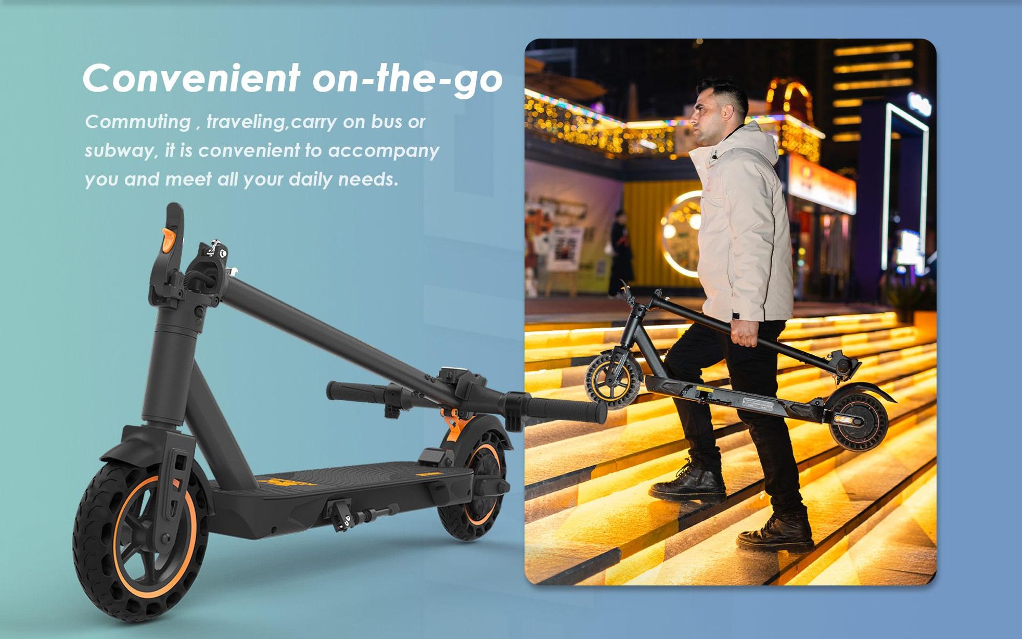 S1 Max - Trottinette Électrique Pliable - Batterie 36V 10,4Ah - Pneus 8 Pouces - Autonomie 39km - IP54 Imperméable - Nior