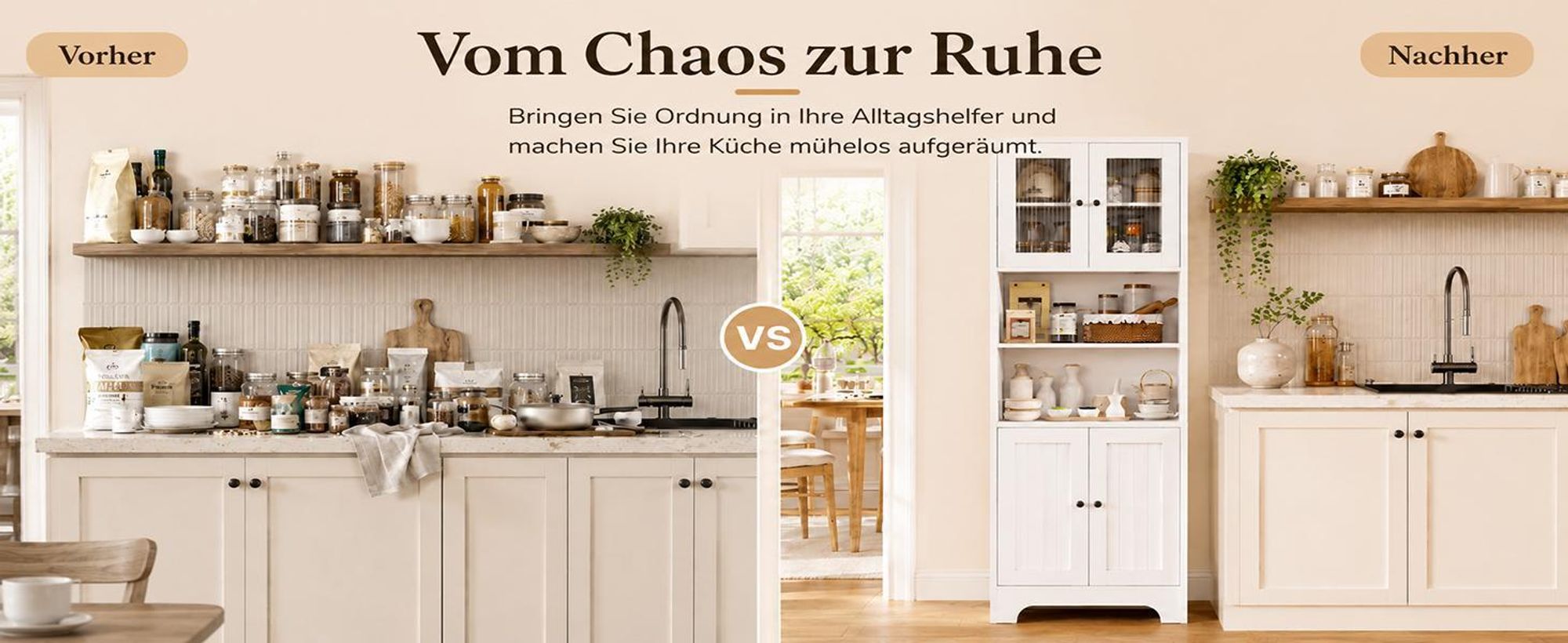 Yorbay Hochschrank Badezimmerschrank mit 2 Ablageböden und 4 Türen, Vielseitiger Aufbewahrungsschrank für Bad, Küche & Wohnzimmer, 57,5 x 28,5 x 162,5