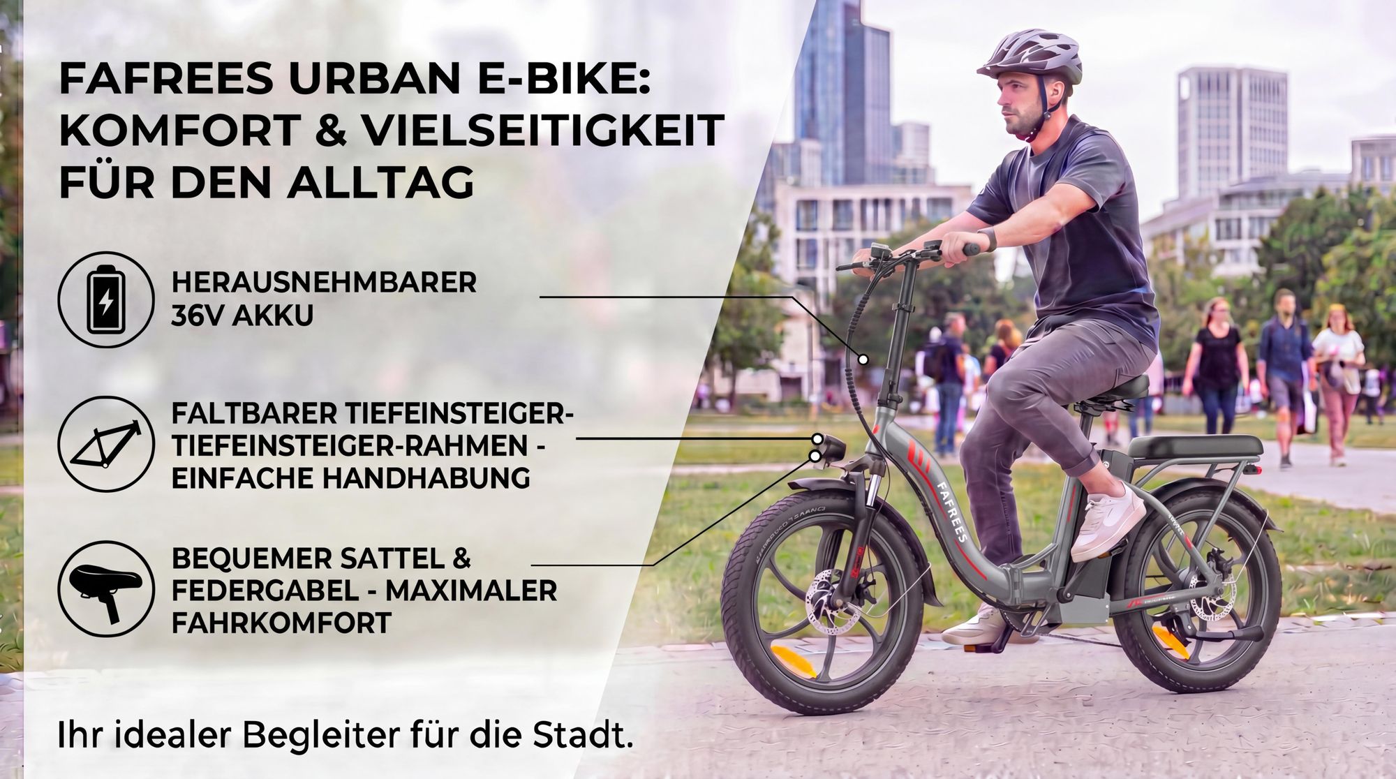 E-Bike Rostfreie Aluminiumlegierung 20 Zoll 36 V 20 Ah 720 Wh bis zu 110 - 150 km Wasserdicht IP54 mit 7 Gang, Grau