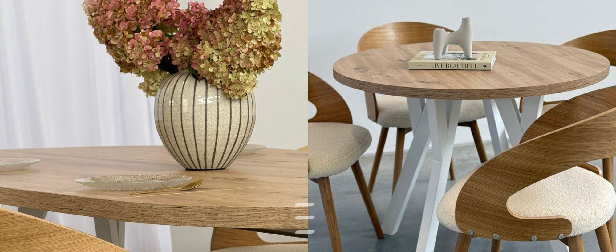 Runder Ausziehbarer Tisch für Esszimmer, PERO, Loft-Stil, Skandinavische, Durchmesser: 120 / 220 cm, Farbe: Eiche Sonoma / Schwarz