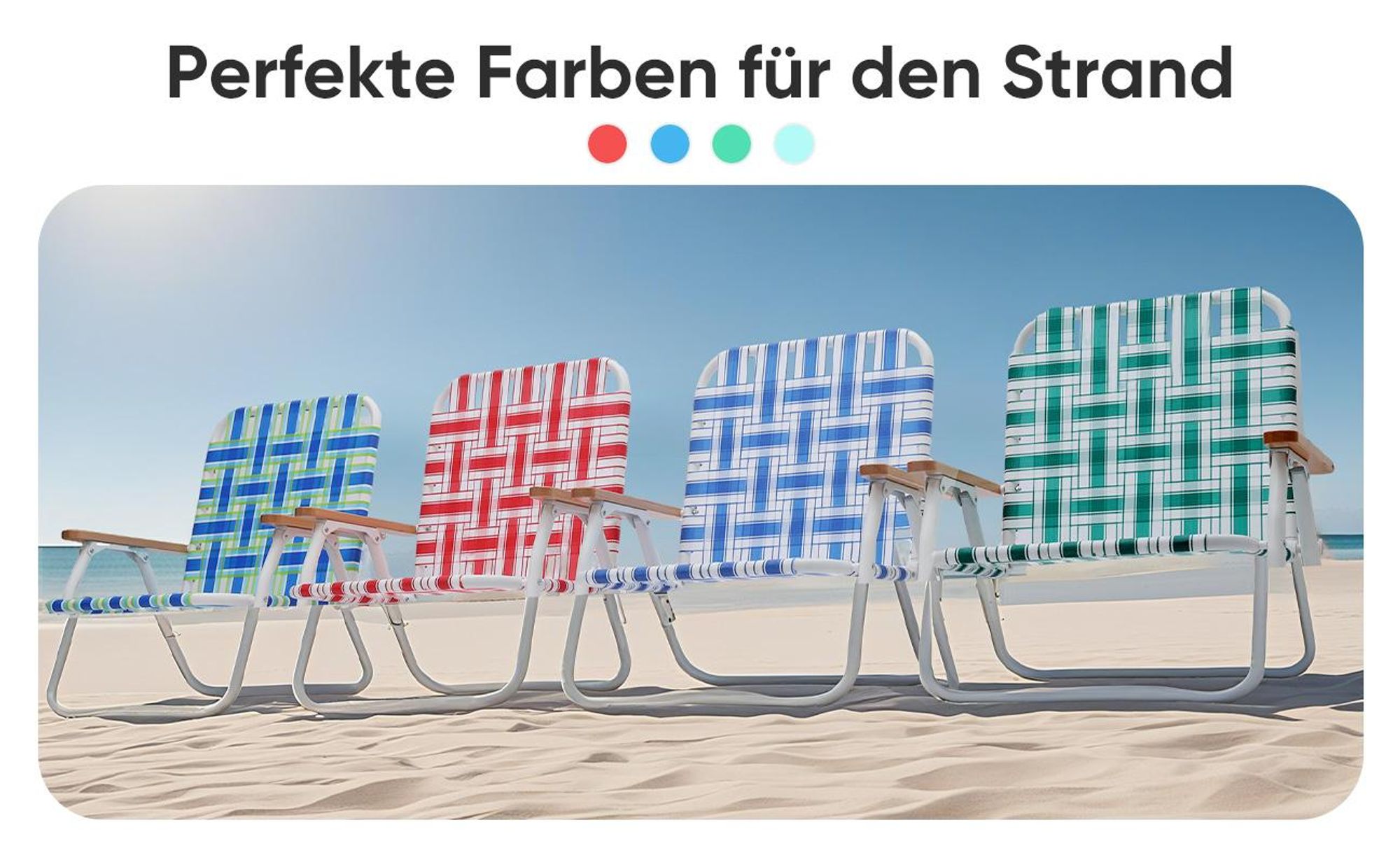 Sekey Strandstuhl Faltbar Campingstuhl Atmungsaktiver Gartenstuhl Klappbar bis 150kg, Rot und Weiß