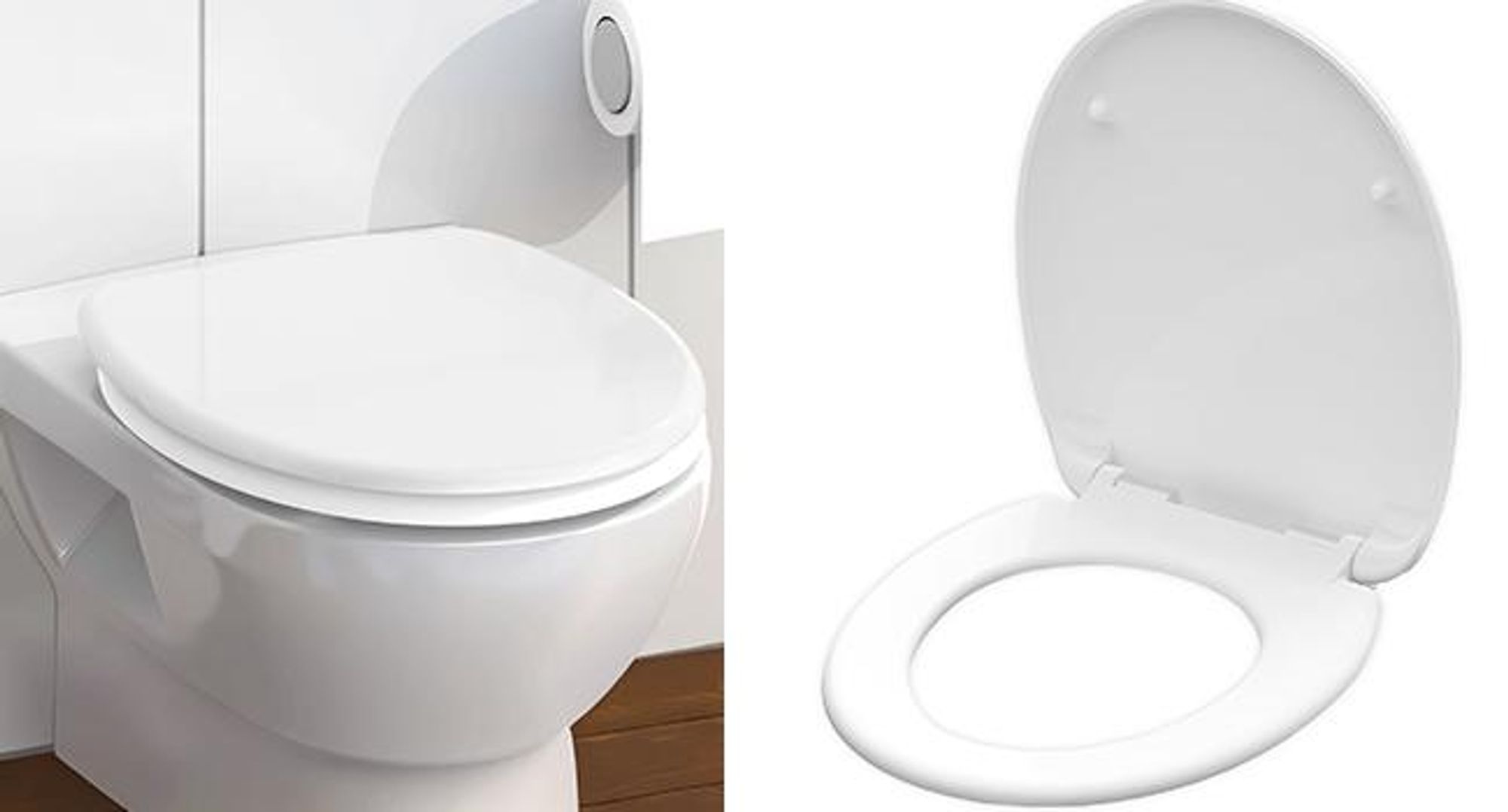 KRUMAD Toilettendeckel mit Absenkautomatik - WC Sitz aus hochwertigem PP mit Softclose, Schnellverschluss & verstellbarer Befestigung 13–20 cm