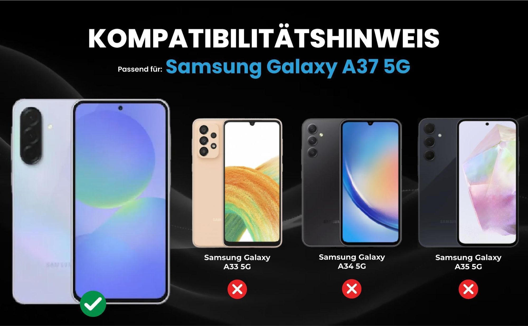 Kompatibilitätshinweise Hülle für Samsung Galaxy A37 5G