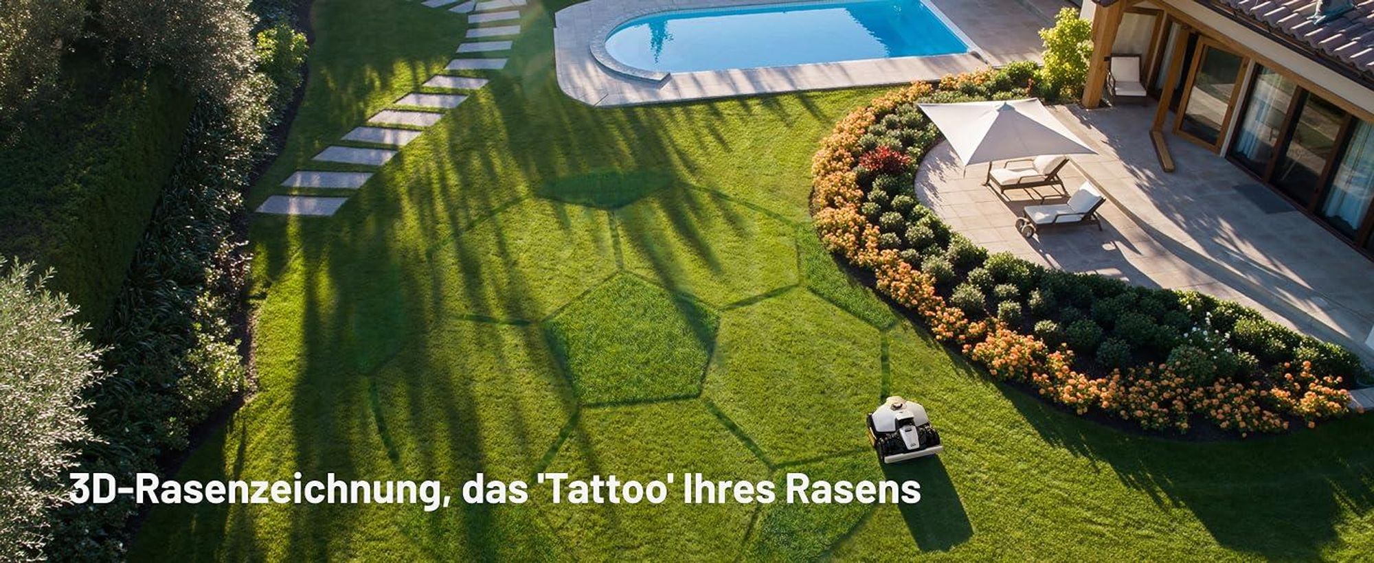 Mähroboter Mammotion LUBA Mini 2 AWD 1000 mit Garage, Waschständer, ohne Kabel, bis 1000 m², Randmähen, DropMow, Auto-Kartierung, 4G-Modul, APP