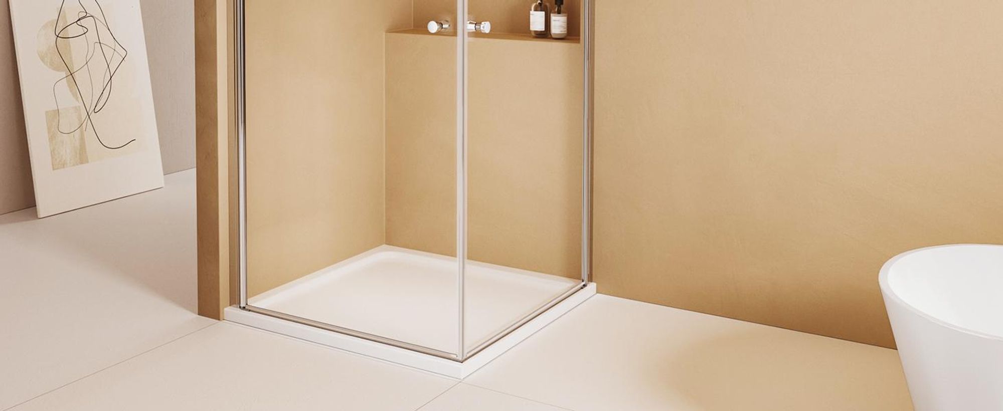 EMKE Duschkabine 90x90cm Eckeinstieg mit 2 Pendeltür Drehtür Duschabtrennung Nano Beschichtung ESG Sicherheitsglas Hebe-Senk-Funktion Höhe: 185cm