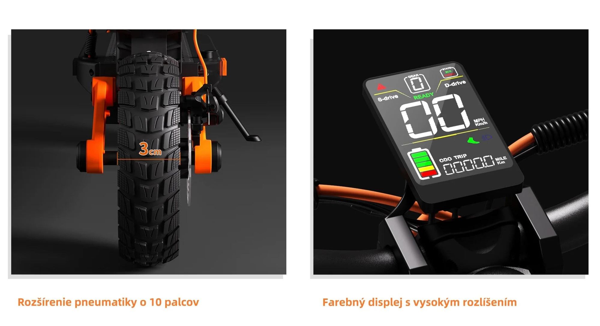 Elektrický Kolobežka JOYOR S5 S Certifikátom ABE - 500W Motor 48V13AH Batéria 45KM Dojazd Kotúčová Brzda - Čierna