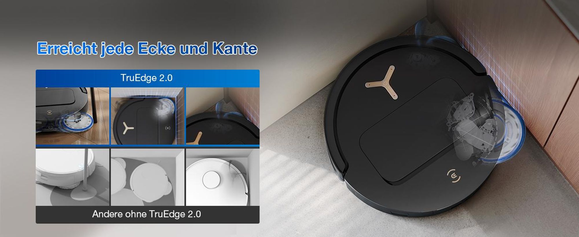 ECOVACS DEEBOT T50 PRO Omni Gen3 Care kit Staubsauger Roboter mit Wischfunktion (Enthält 2 zusätzliche Wischpads, 3 Filter und 3 Staubbeutel) Schwarz