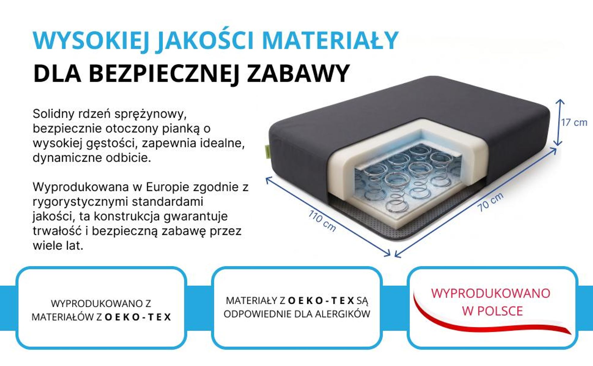 poduszka materac trampolina dziecięca zewnętrzna duża skakanie podskoki trampolinowa
