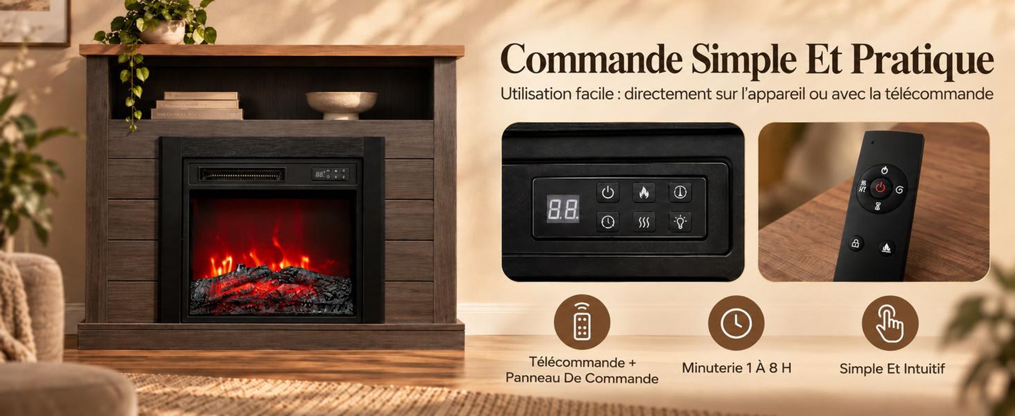 2 niveaux de chauffage 900 W/1800 W – réglez la chaleur selon vos besoins