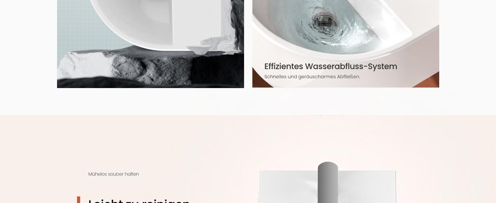 EMKE Kompakt-Wandwaschbecken Keramik U-Form 30.3 × 25.5 × 12 cm –Weiß mit Armaturbohrung
