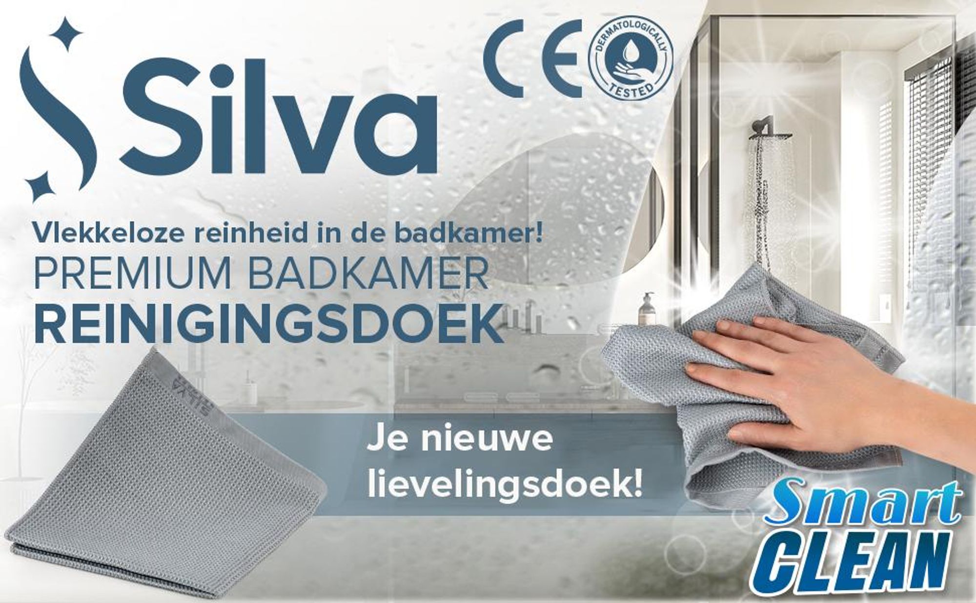 Silva Mikrofaser Trockentuch Dusche & Auto – Fusselfrei, Kratzfrei, Hochsaugfähig & Maschinenwaschbar | 1 Stück