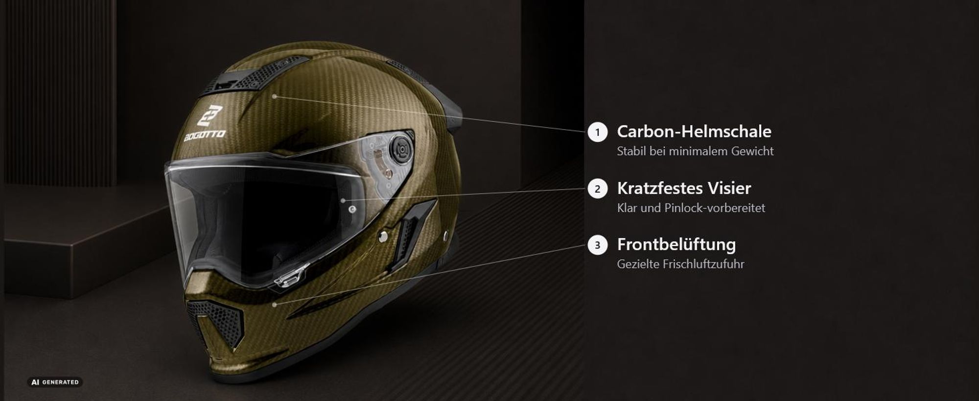 Bogotto Rapto Carbon Helm, rot, M (57/58)