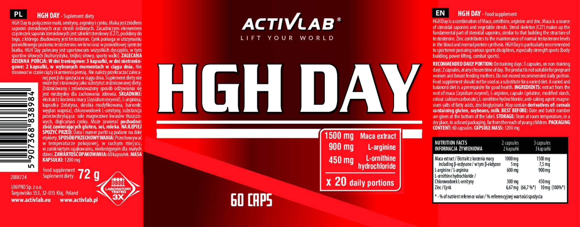 Activlab HGH DAY LABEL