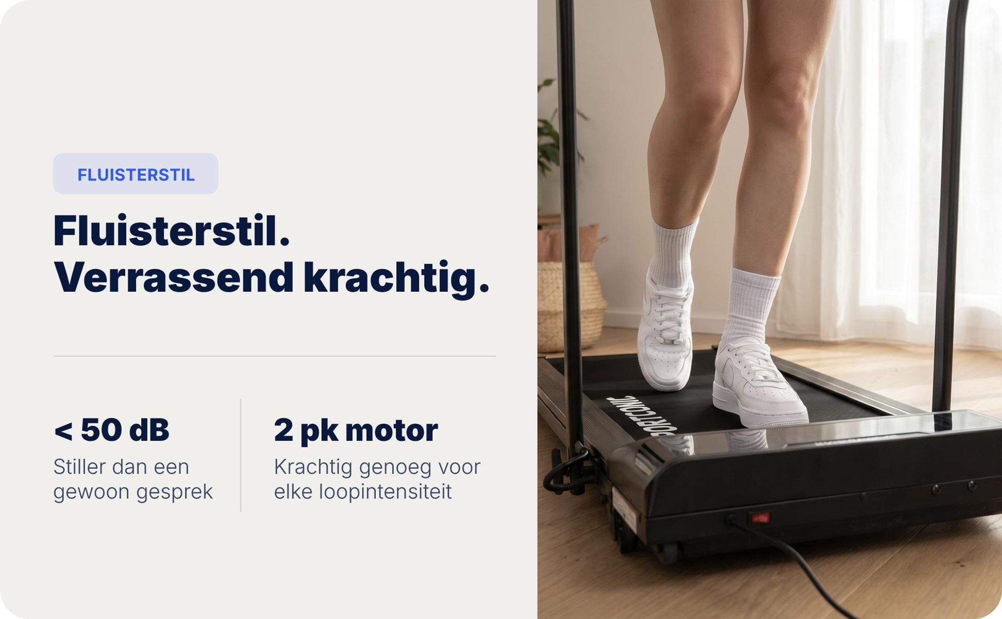 Sportconic Elektrische Loopband, 12 km/u, Opvouwbare loopband voor thuis of op kantoor, 9% helling, LED-display, tablet houder